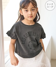 【KIDS/キッズ】カレッジロゴプリントピグメントTシャツ/リンクコーデ