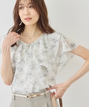 花柄フェミニンブラウス