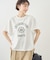 カレッジロゴプリントフレアスリーブピグメントTシャツ/リンクコーデ