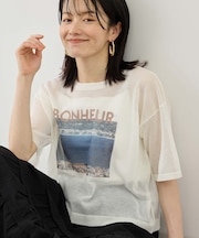 フォトプリントニットTシャツ