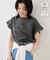 フリルスリーブロゴTシャツ/接触冷感・汗染み防止