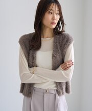 ラメフェザーベスト/リンクコーデ