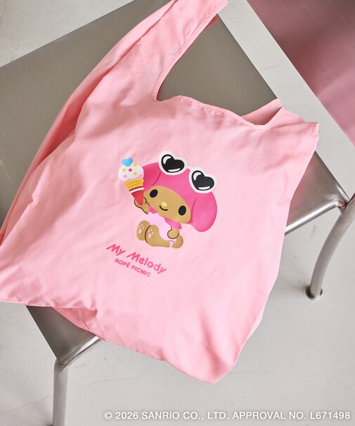 【サンリオキャラクターズ×ROPE' PICNIC】日焼けデザイン 折りたたみエコトートバッグ
