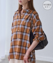 【WEB限定カラー】ロゴ刺繍チェックネルシャツ/2WAY