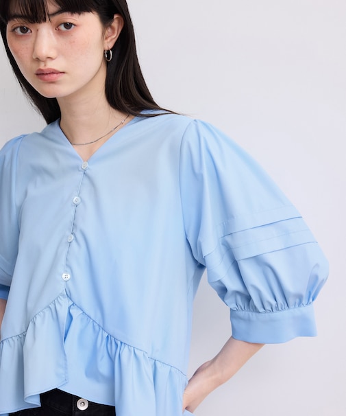【WEB限定】パフスリーブギャザーブラウス