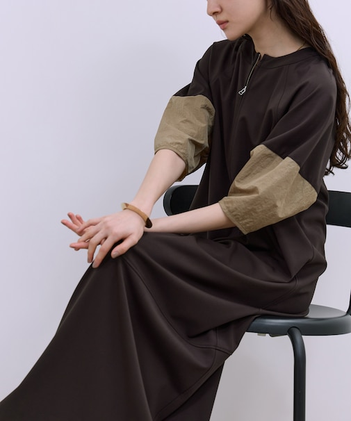 【WEB限定】ハーフZIPコクーンワンピース
