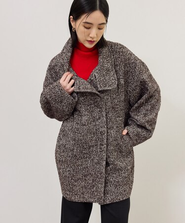 【WEB限定】・【定番】スタンドカラーウールミドルコート
