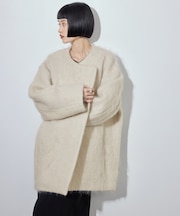 モヘアロングシャギーハーフコート