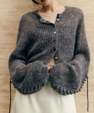 【WEB限定】シアーモヘアリボンカーディガン