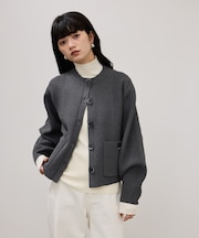 【WEB限定】・【サステナブル】フォルムスリーブクルーネックカーディガン