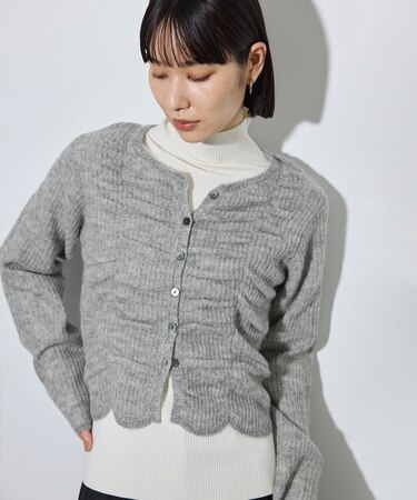 【WEB限定】・【定番】ダブルモヘヤシャーリングカーディガン