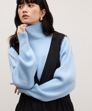 【WEB限定】・【定番】WOOL混リブタートルニット
