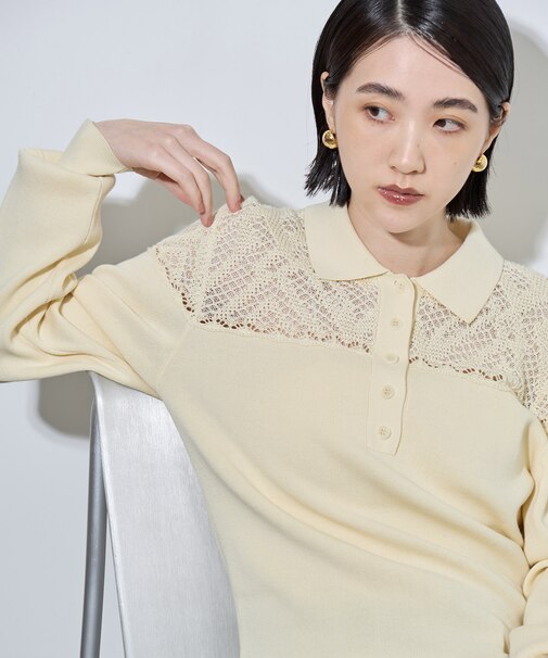 クロシェTOPニットプルオーバー