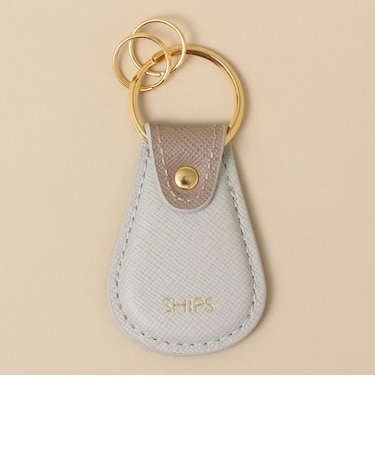 【WEB限定】SHIPS: 【SAFFIANO LEATHER】 2トーン キーホルダー