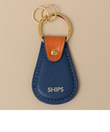 【WEB限定】SHIPS: 【SAFFIANO LEATHER】 2トーン キーホルダー