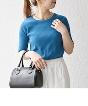 【WEB限定】〈洗濯機可能〉テレコ リブ ハーフスリーブ TEE