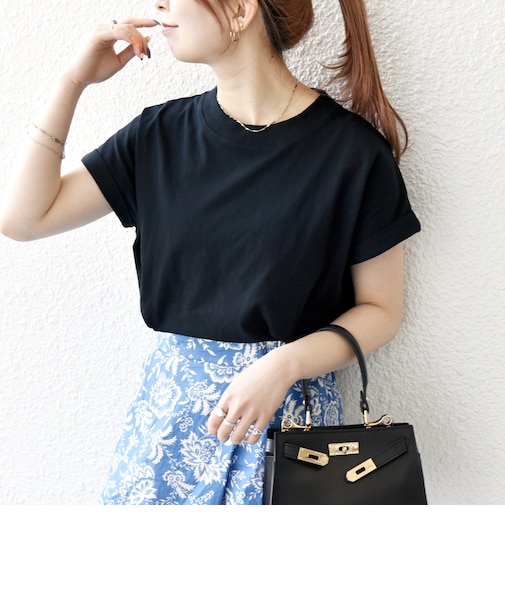 〈抗菌防臭/洗濯機可能〉USAコットン フレンチスリーブ TEE