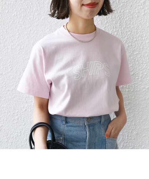 【累計販売数9万枚突破!!】【WEB限定】 SHIPS ラウンド プリント ロゴ TEE