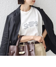【累計販売数9万枚突破!!】【WEB限定】 SHIPS ラウンド プリント ロゴ TEE