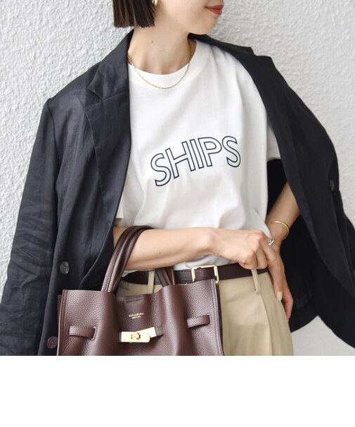 【累計販売数9万枚突破!!】【WEB限定】 SHIPS ラウンド プリント ロゴ TEE