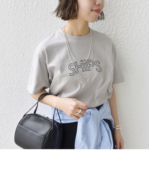 【累計販売数9万枚突破!!】【WEB限定】 SHIPS ラウンド プリント ロゴ TEE