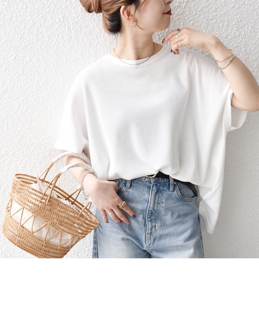 SHIPS any:〈洗濯機可能〉ワッフル ワイド TEE