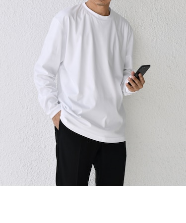 SHIPS any: スムースコットン クルーネック Tシャツ (ロンT)◇