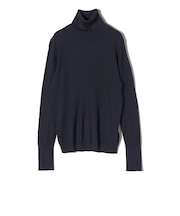 SHIPS Primary Navy Label:シルク カシミヤ タートルネック