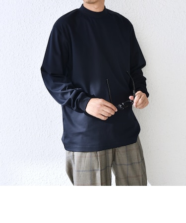 スムースコットン モックネック Tシャツ (ロンT)◇