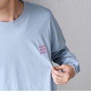 【WEB限定】BLAH BLAH BLAH.ワンポイント 刺繍 ルーズ Tシャツ (ロンT)◇