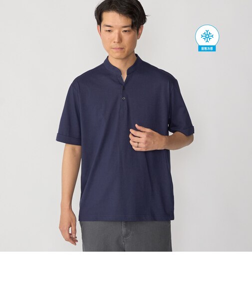 【新色追加】【WEB限定】SHIPS:〈接触冷感〉アイスタッチ プレーティングジャージー パイピング バンドカラーポロシャツ