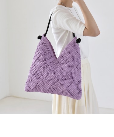 quaranciel: ワンハンドル Vカット メッシュ バッグ(A4対応)