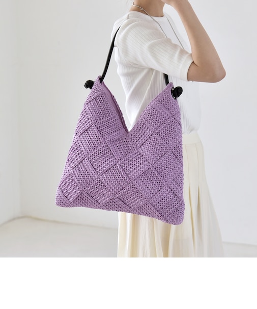 quaranciel: ワンハンドル Vカット メッシュ バッグ(A4対応)