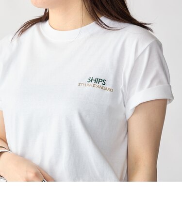 【WEB限定】SHIPS: STYLISH STANDARD ロゴ 刺繍 Tシャツ