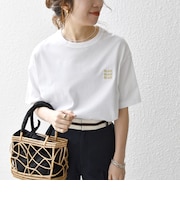 【WEB限定】SHIPS any: BLAH BLAH BLAH.ワンポイント 刺繍 ルーズ Tシャツ(ユニセックス)◇