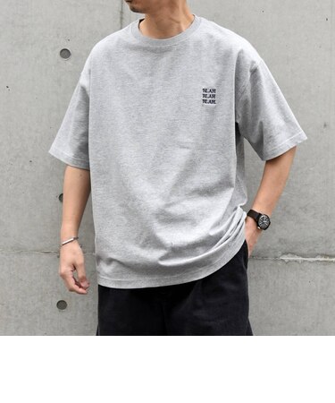 【WEB限定】SHIPS any: BLAH BLAH BLAH.ワンポイント 刺繍 ルーズ Tシャツ(ユニセックス)◇