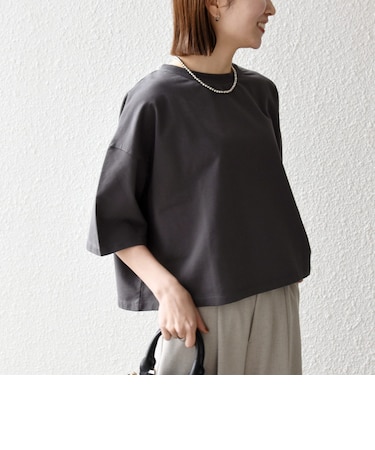 【WEB限定】〈洗濯機可能〉インレイ ハーフスリーブ ショートTEE