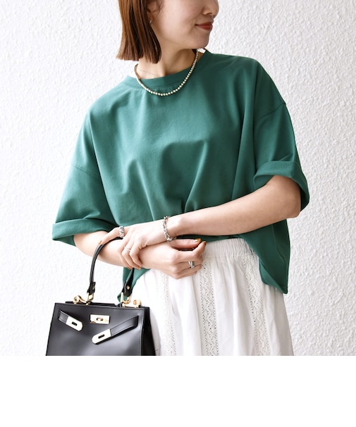 【WEB限定】〈洗濯機可能〉インレイ ハーフスリーブ ショートTEE