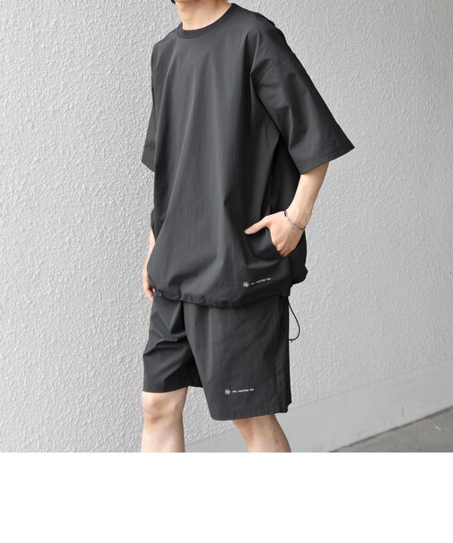 【WEB限定】〈接触冷感/撥水〉ワッシャーナイロン スピンドル Tシャツ+イージーショーツ セットアップ◇