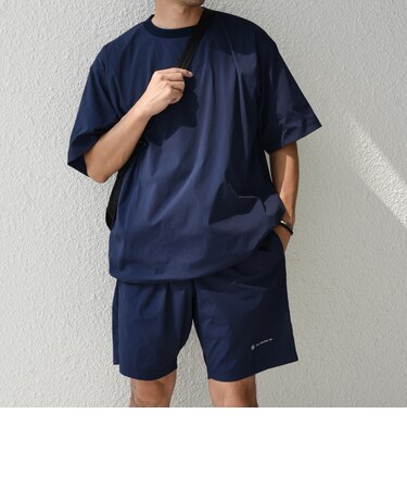 【WEB限定】〈接触冷感/撥水〉ワッシャーナイロン スピンドル Tシャツ+イージーショーツ セットアップ◇