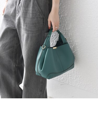 ゴールド プレート ワンハンドル 2WAY バッグ