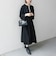 【WEB限定】〈洗濯機可能〉ダブルクロス ウエスト タック Aライン ワンピース ［NAVY BLUE］