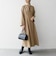 【WEB限定】〈洗濯機可能〉ダブルクロス ウエスト タック Aライン ワンピース ［NAVY BLUE］