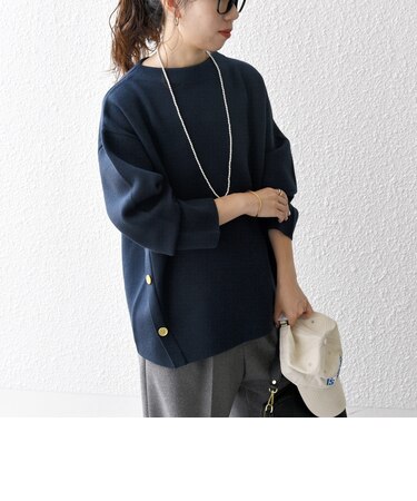 《一部追加予約》【WEB限定】〈手洗い可能〉ミラノリブ スタンドカラー ニット プルオーバー