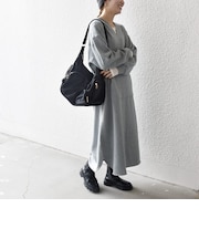 【WEB限定】〈洗濯機可能〉USAコットン 裏起毛 ポケット スウェット ワンピース