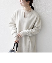【WEB限定】〈洗濯機可能〉USAコットン 裏起毛 ポケット スウェット ワンピース