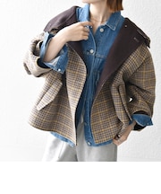 【WEB限定】リバー スタンドカラー ポンチョ ショート コート
