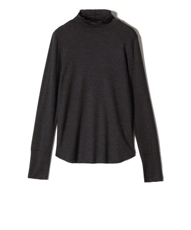 SHIPS Primary Navy Label:ウール フライス ジャージー タートルネック