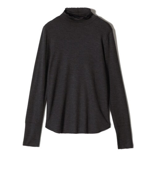 SHIPS Primary Navy Label:ウール フライス ジャージー タートルネック