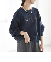 quaranciel:〈手洗い可能〉スパンコール刺繍 ロゴ スウェット